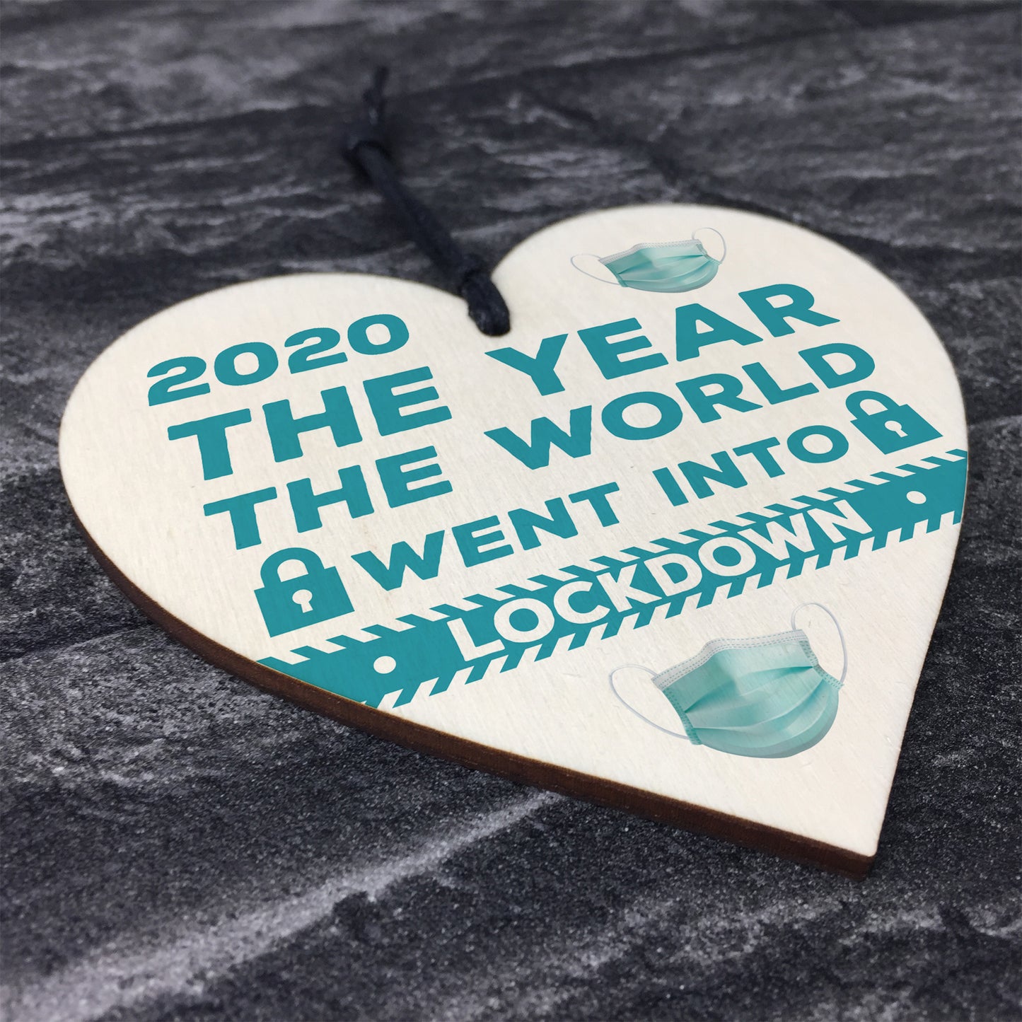 Wooden Heart Christmas Decoration Lockdown Gift Memory
