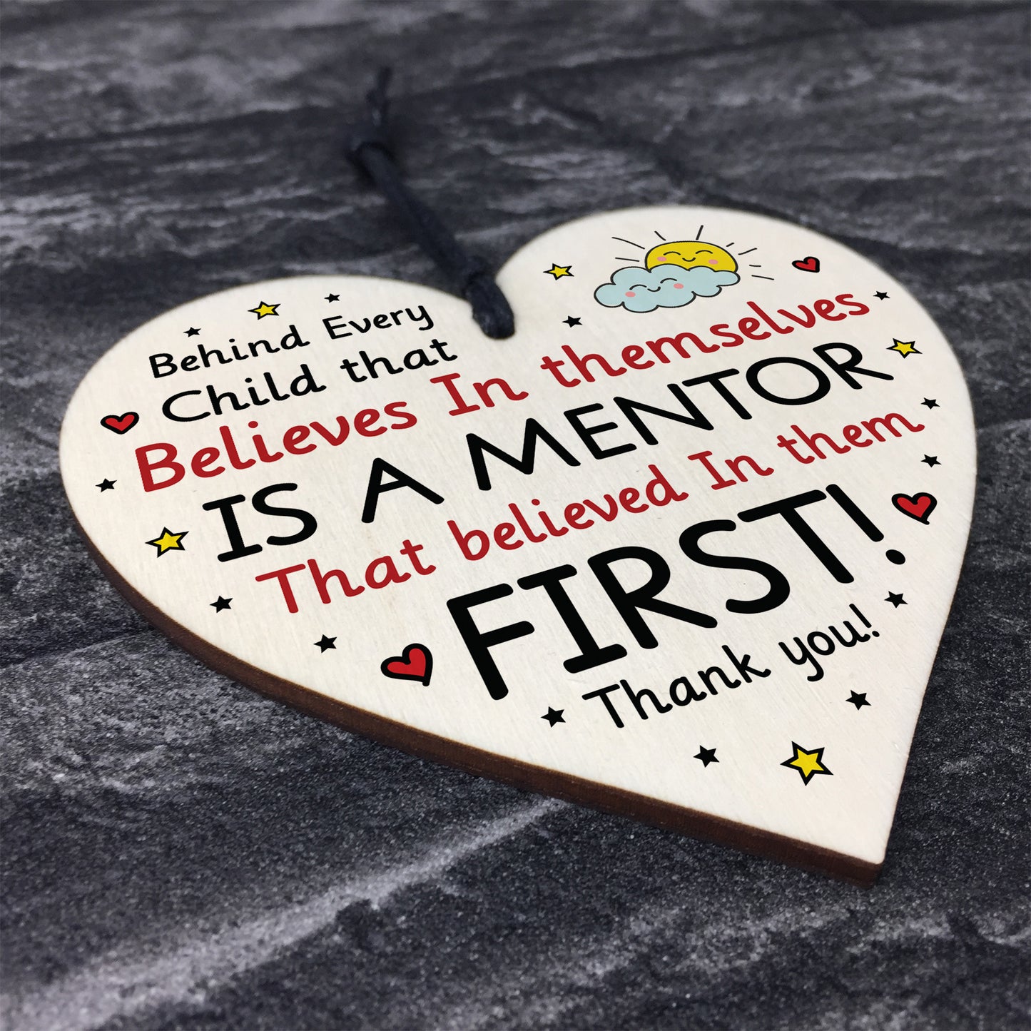 Mentor Gift Special Thank You Gift Wood Hanging Heart Friendship