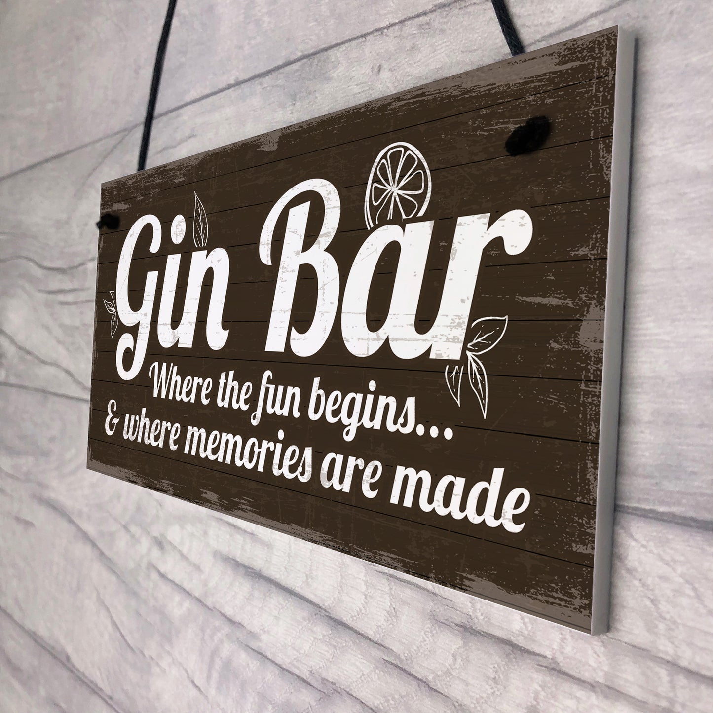Gin Bar Sign Man Cave Bar Plaque Alcohol Novelty Shabby Gift