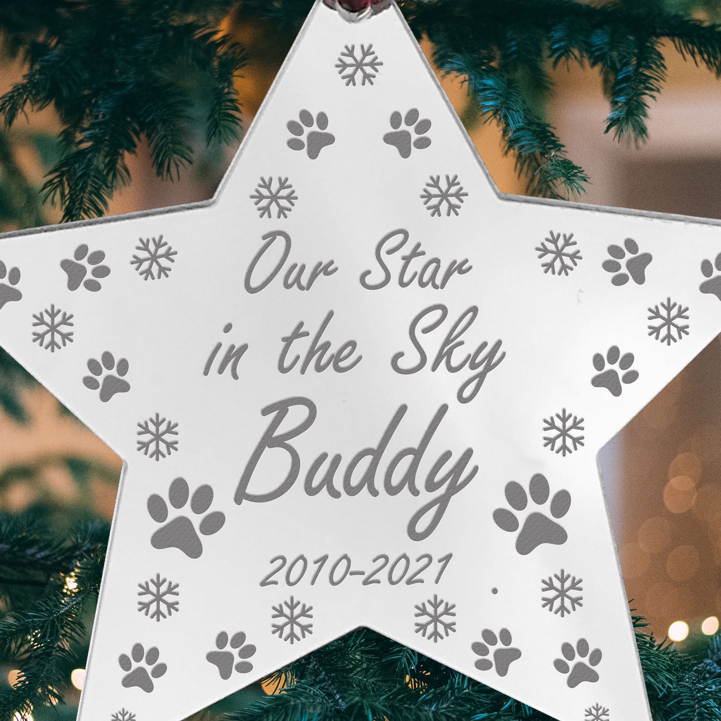 Star In The Sky Personalised Christmas Bauble For Pet Dog