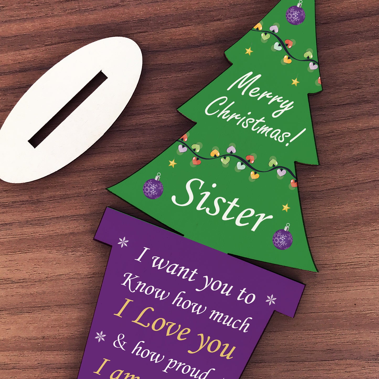 Christmas Gift For Sister Wooden Christmas Tree Novelty Gift