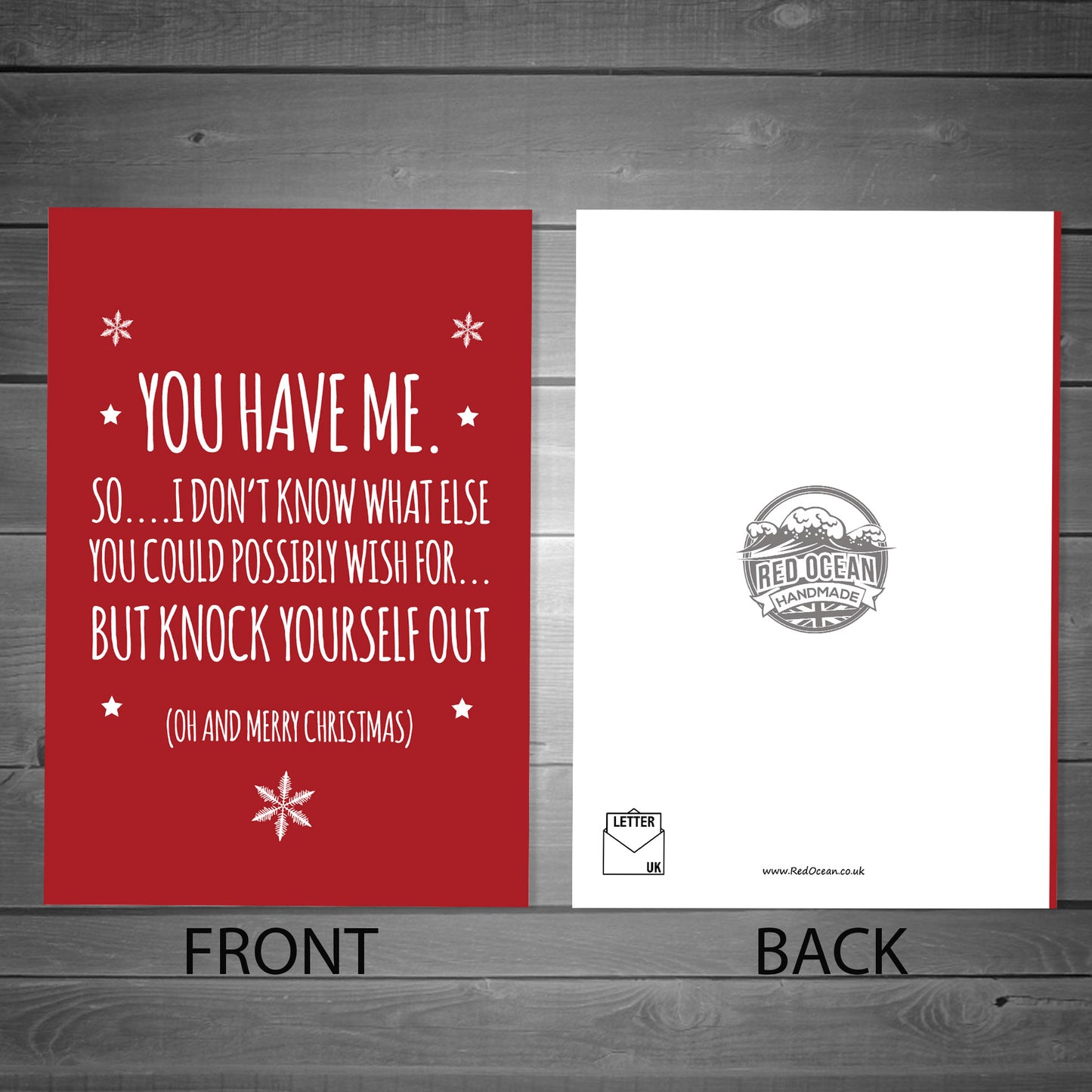 Christmas Card and Wooden Heart Gift For Boyfriend Husband Funny