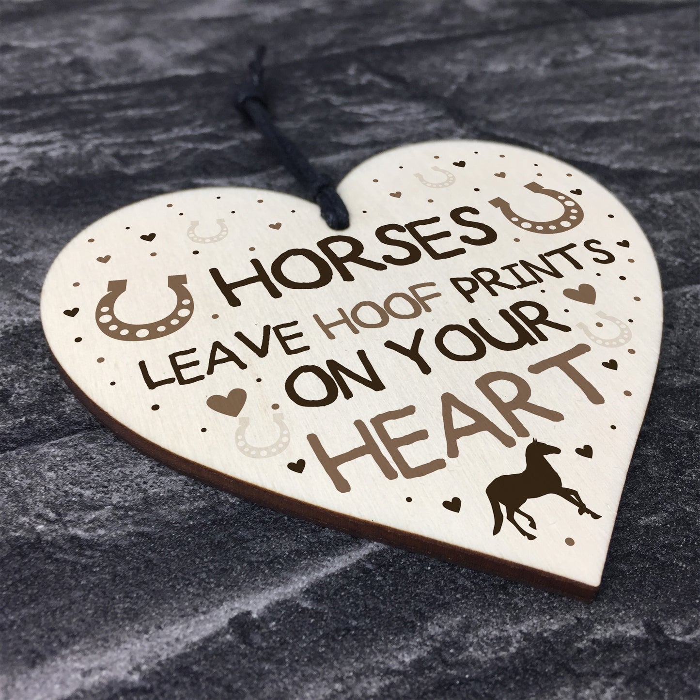 Cute Horse Lover Gift Wood Heart Horse Signs And Plaques