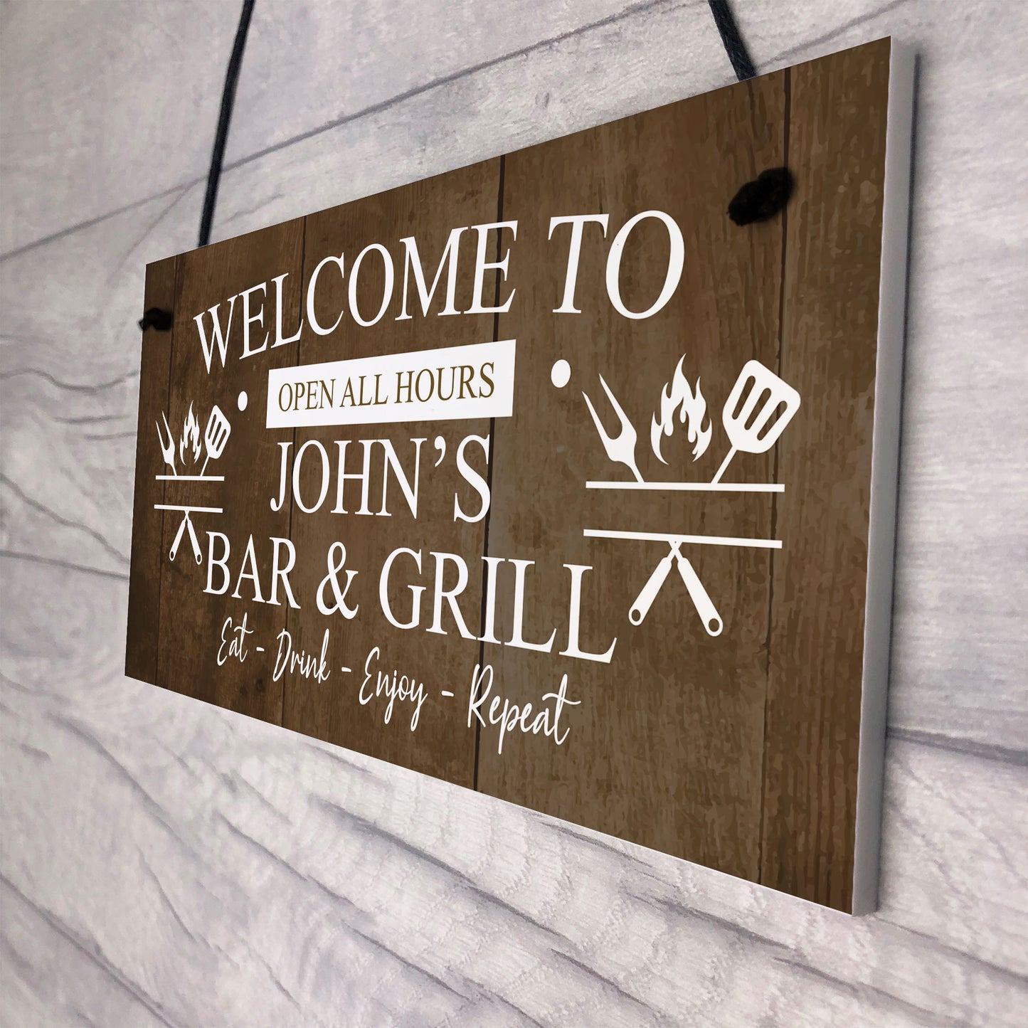 Vintage Bar And Grill Man Cave BBQ Shed Sign Personalised Beer