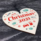 Christmas 2021 Bauble Tree Decoration Wooden Heart Xmas Tree