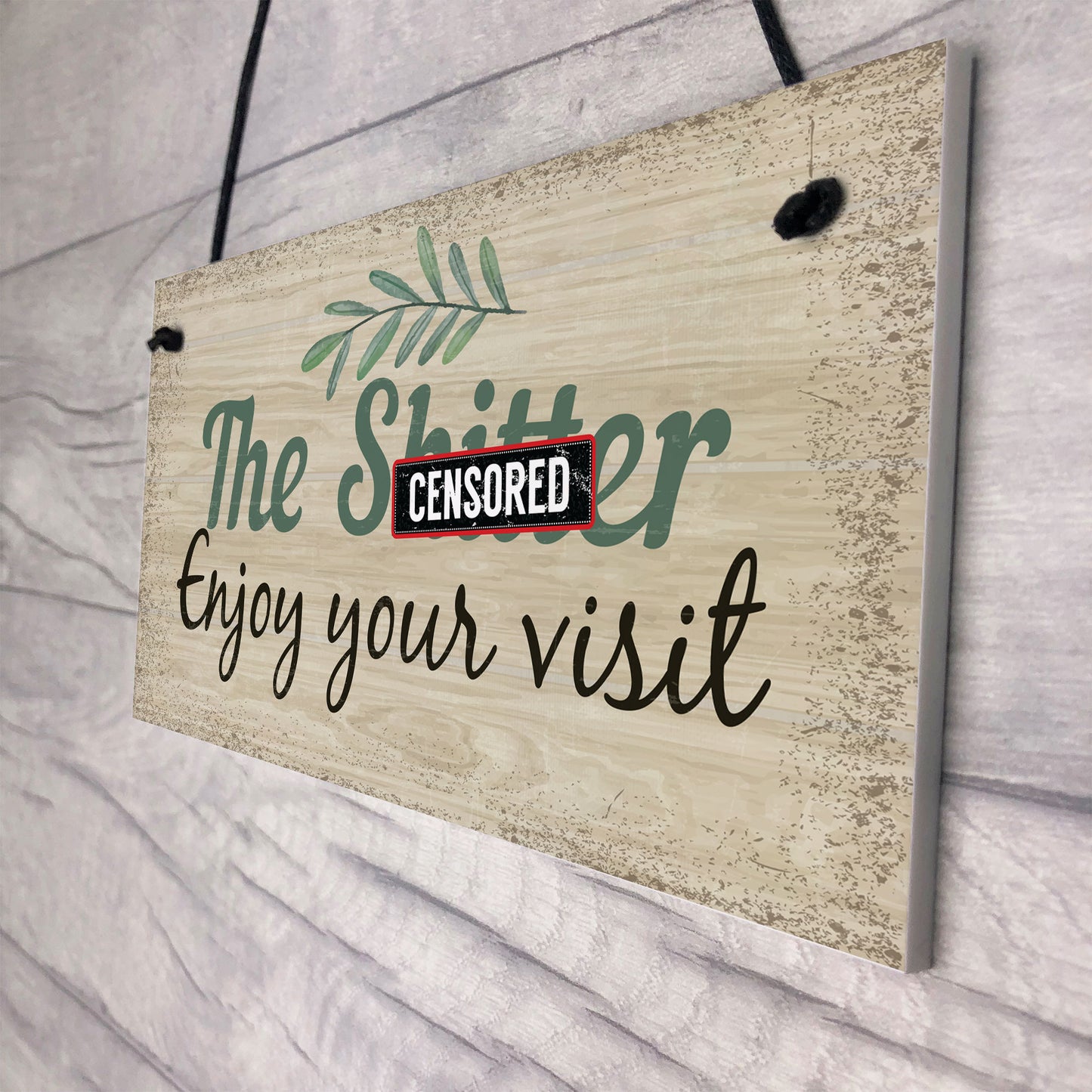 Shabby Chic Welcome Bathroom Sign Funny Hanging Wall Door Plaque
