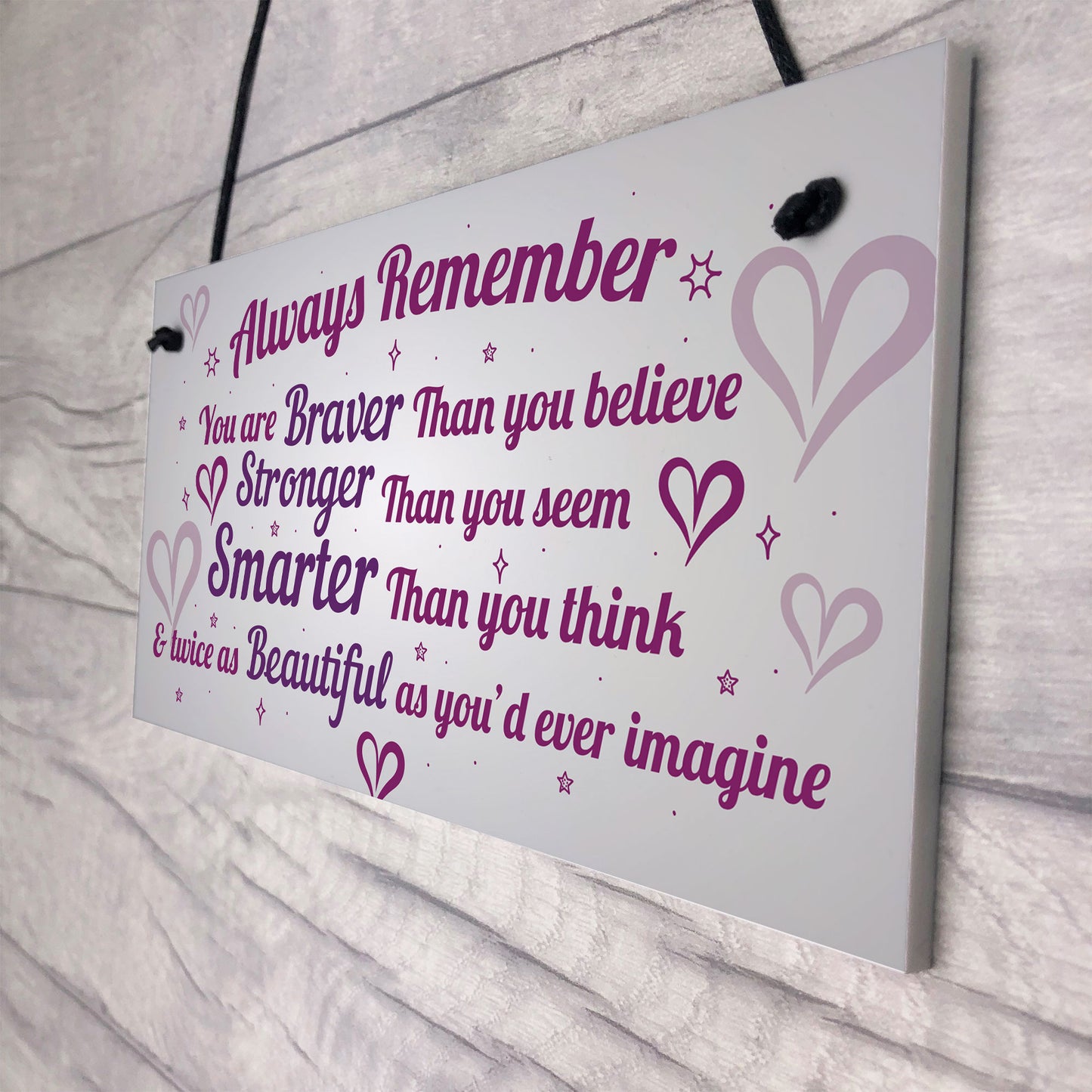 Stronger Inspirational Wall Plaque Friendship Gifts Quote Heart