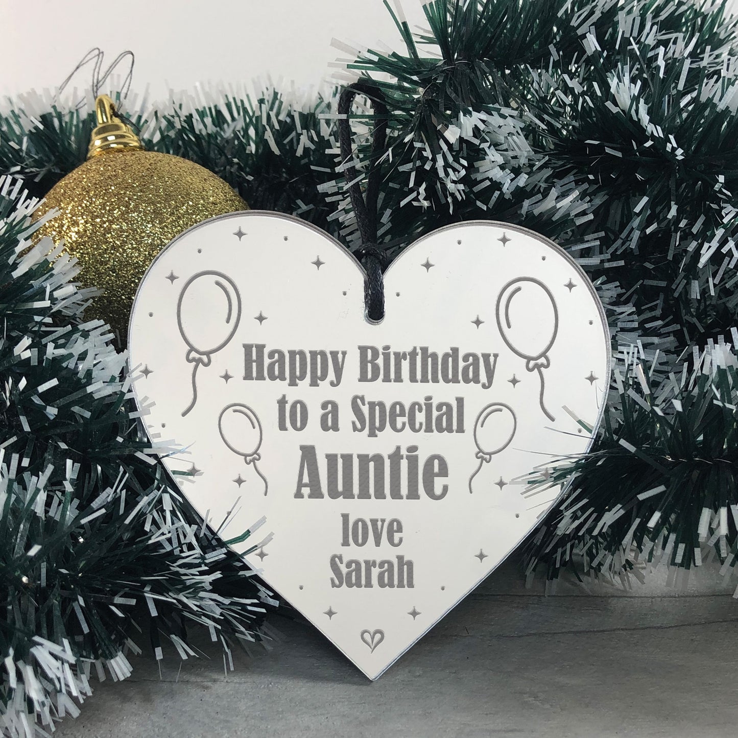 Birthday Gift For Auntie Personalised Engraved Heart Gift