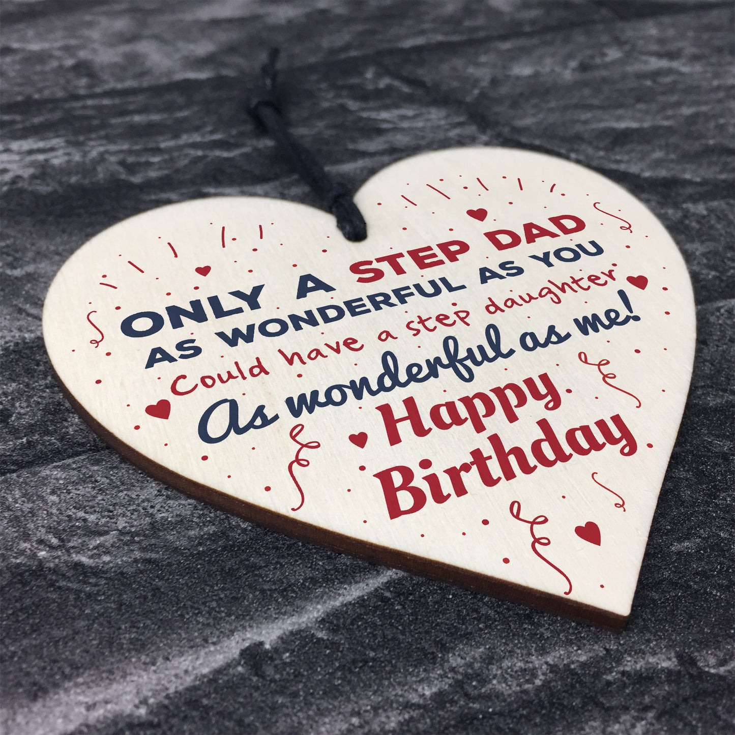 Stepdad Gifts Dad Birthday Gift Thank You Wood Heart Sign