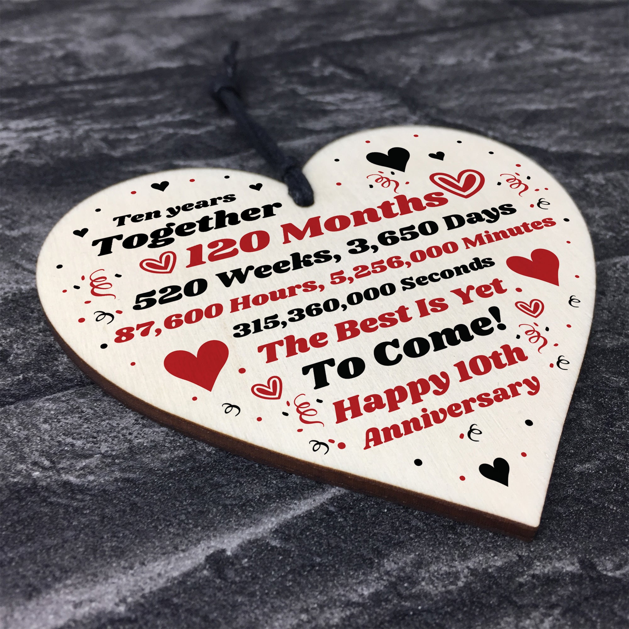 10th Anniversary Gift Husband Wife Wedding TenYears Mr & Mrs – Red