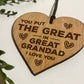 Great Grandad Gifts Engraved Heart Birthday Gift For Grandad