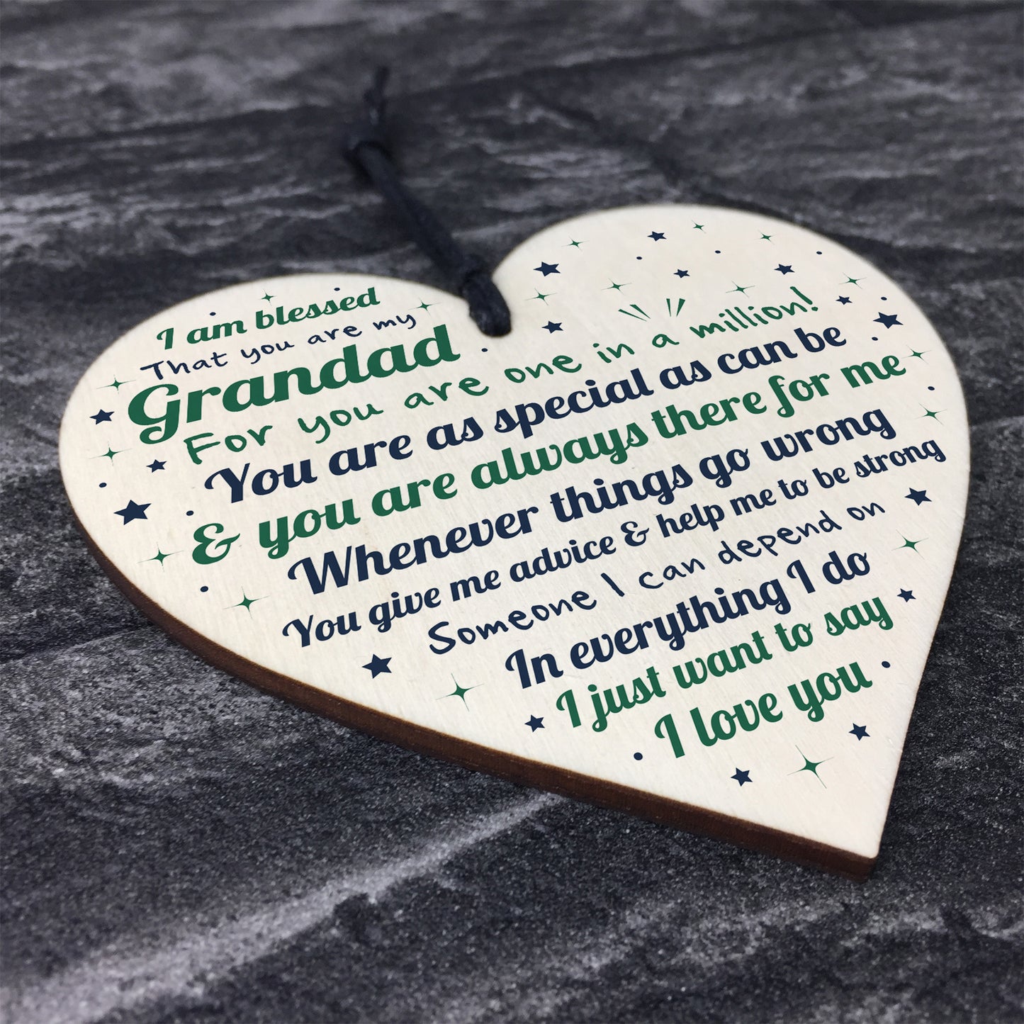 Gift For Grandad Wooden Heart Grandad Birthday Christmas Gifts