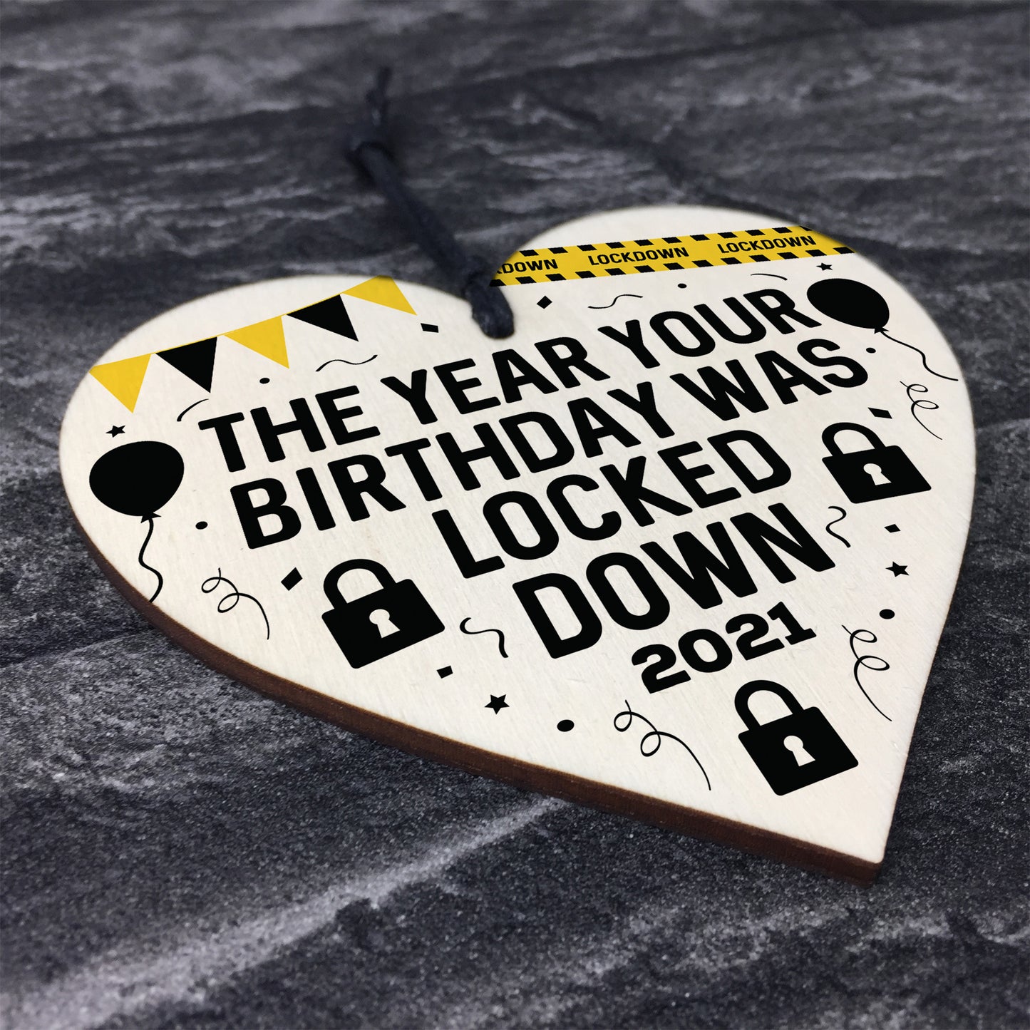 Birthday Lockdown Gifts Novelty Wood Heart Gifts For Friend Him