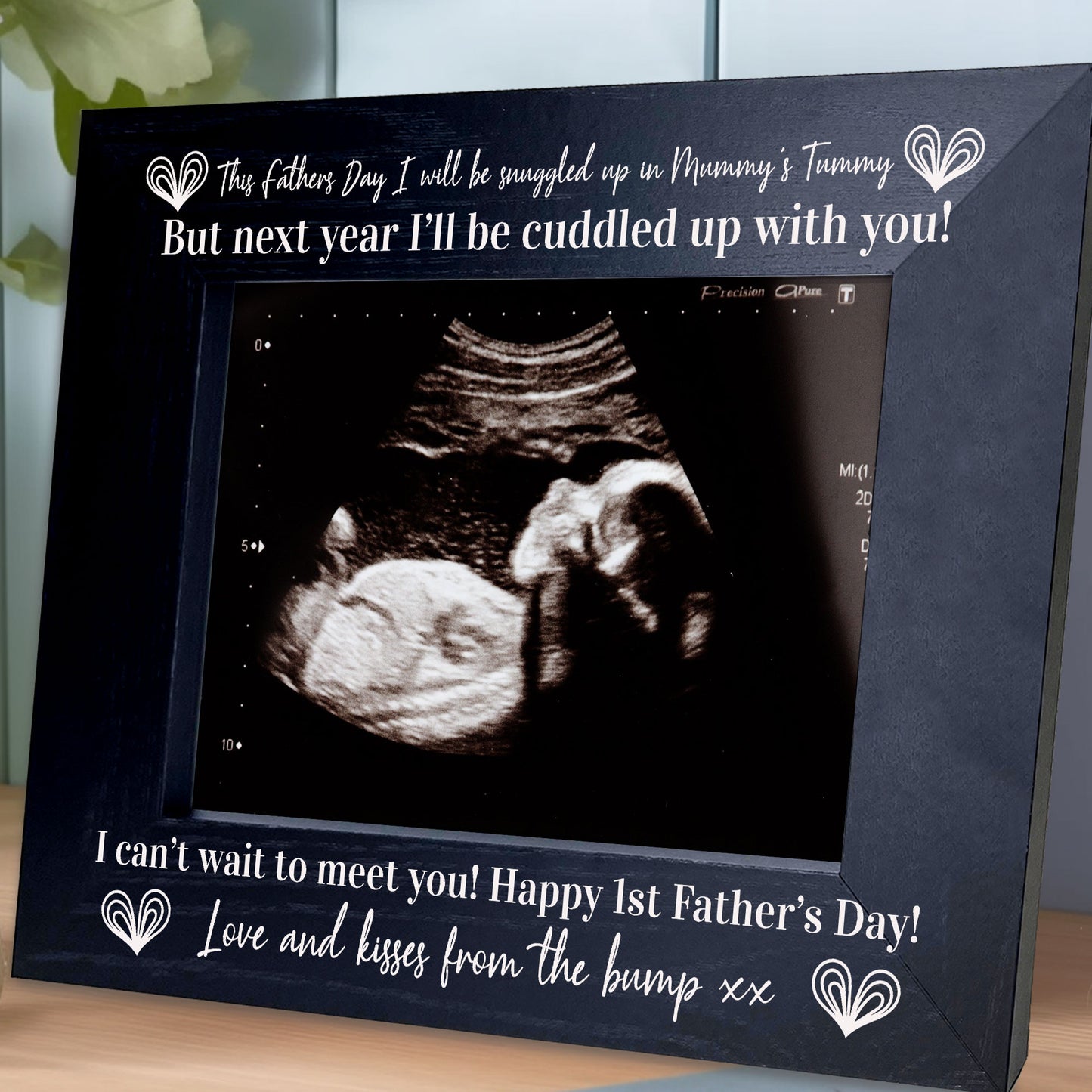 Baby Scan Wooden Photo Frame 1st Fathers Day Gift For Daddy