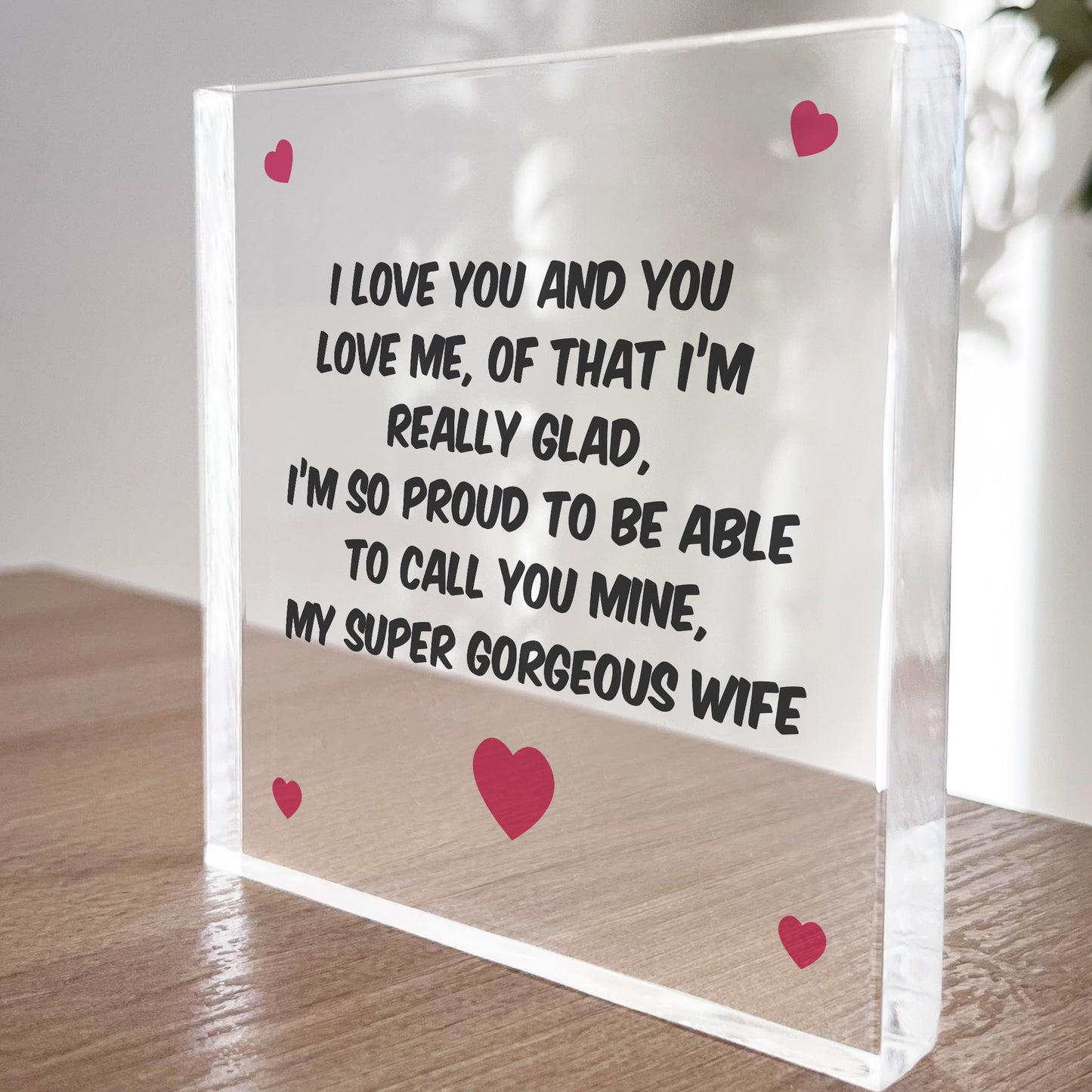 Valentines Day Anniversary Birthday Gift For Wife Acrylic Block