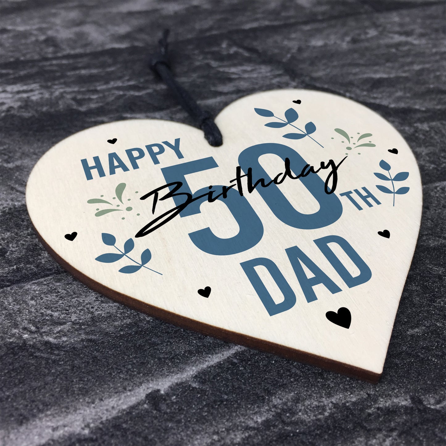 Personalised 40th 50th 60th Birthday Gift For Dad Wood Heart