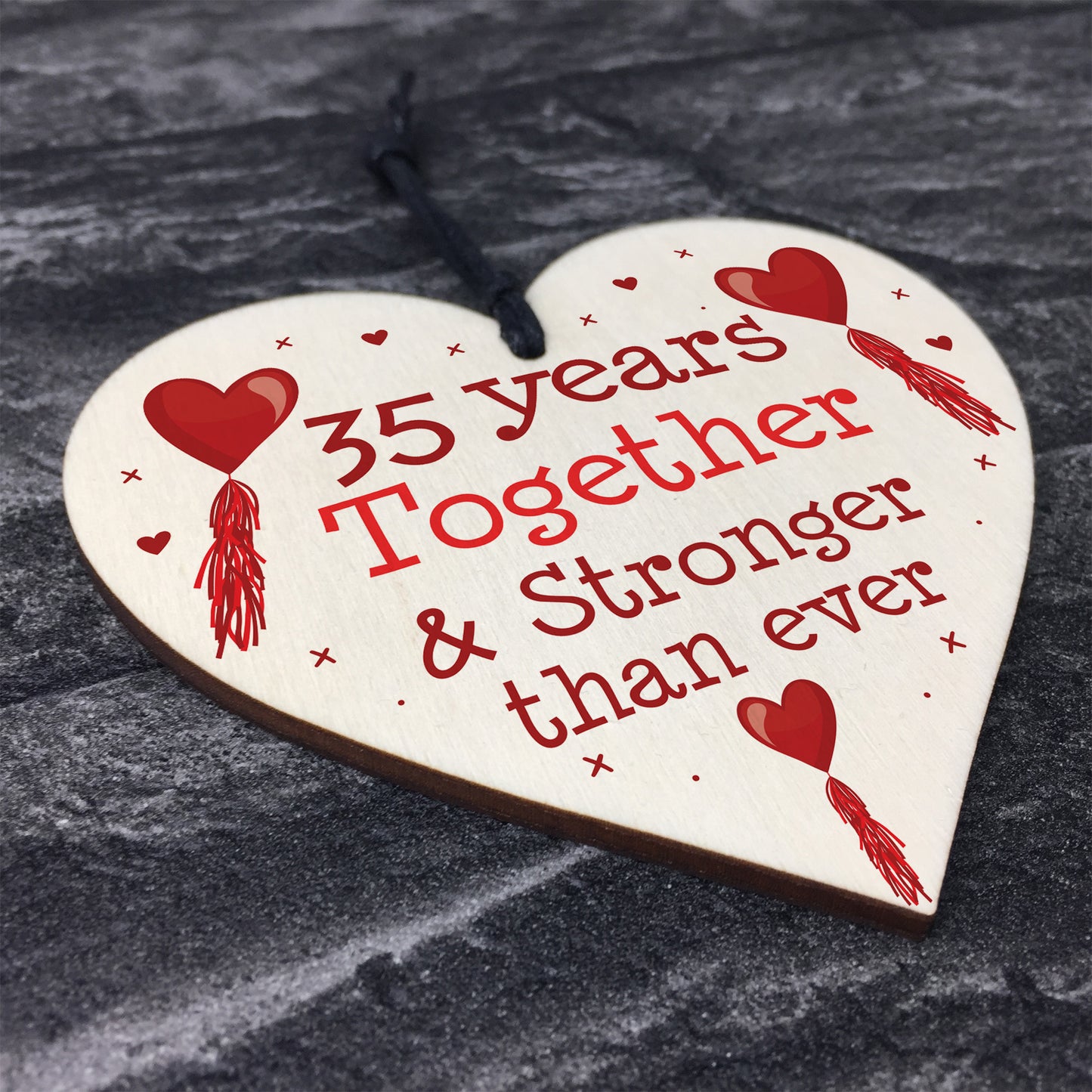35th Anniversary Gift Wood Heart Perfect Gift For Husband Wife