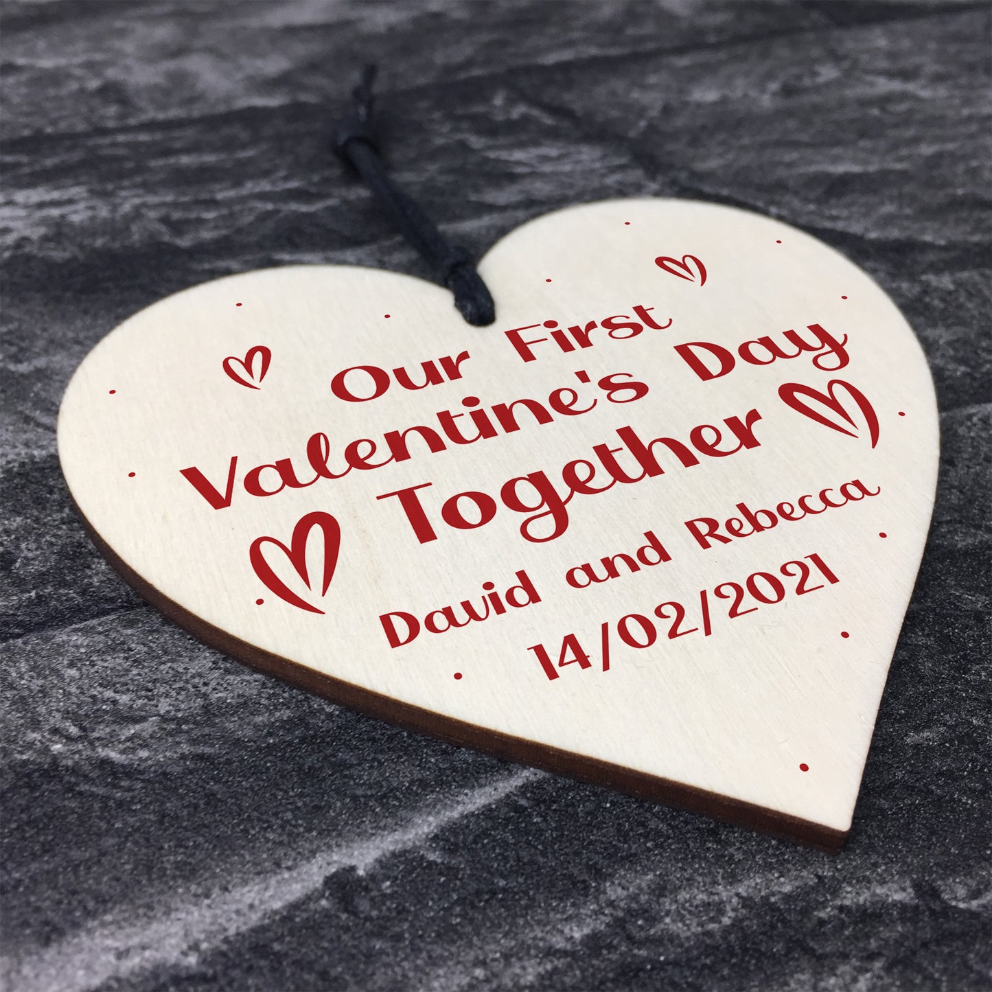 Personalised First Valentines Day Gift Wooden Heart Gift For Him