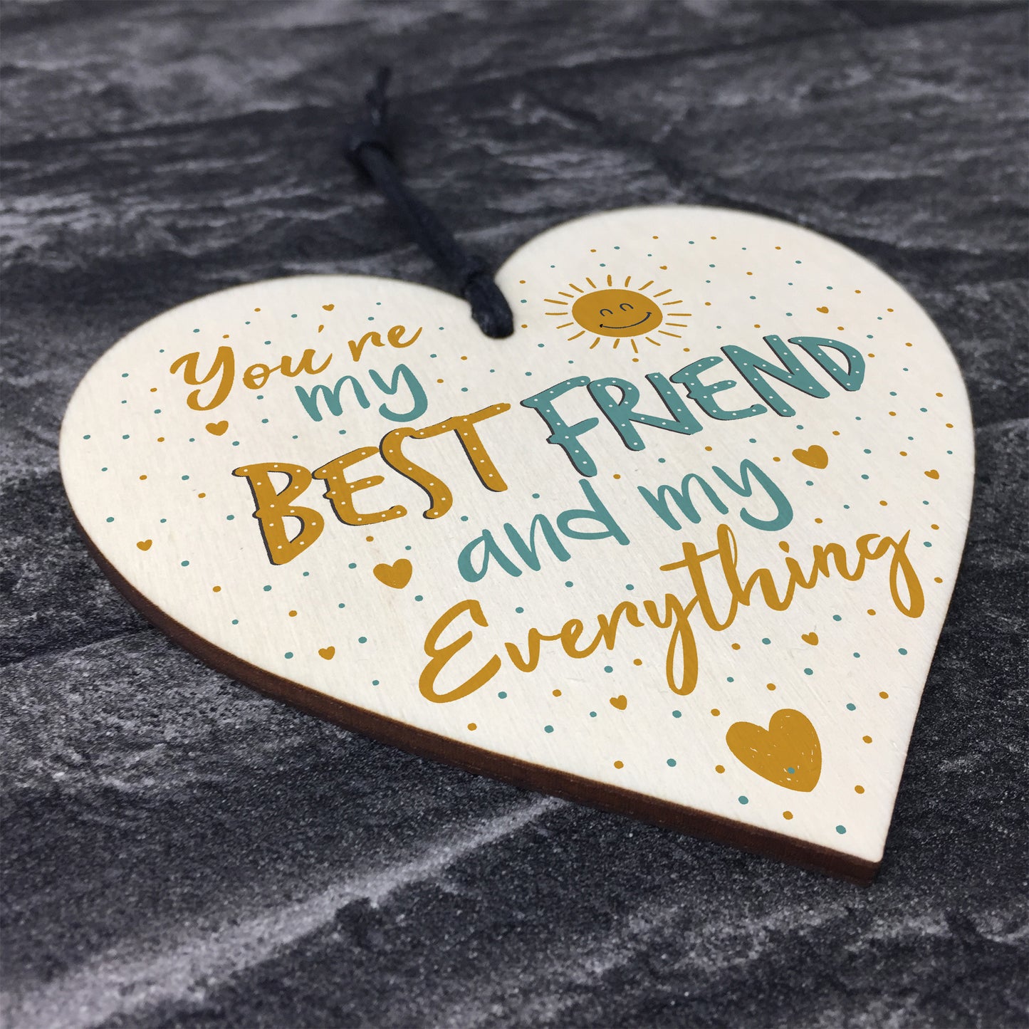 Best Friend Friendship Plaque Wood Heart Birthday Thank You Gift