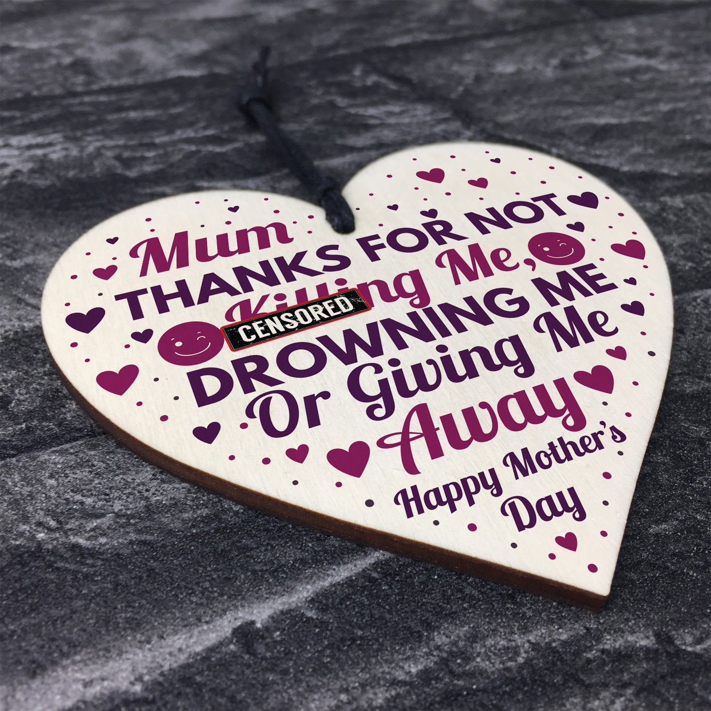 Funny Gift For Mum Mothers Day Gift Wood Heart Funny Mum Card