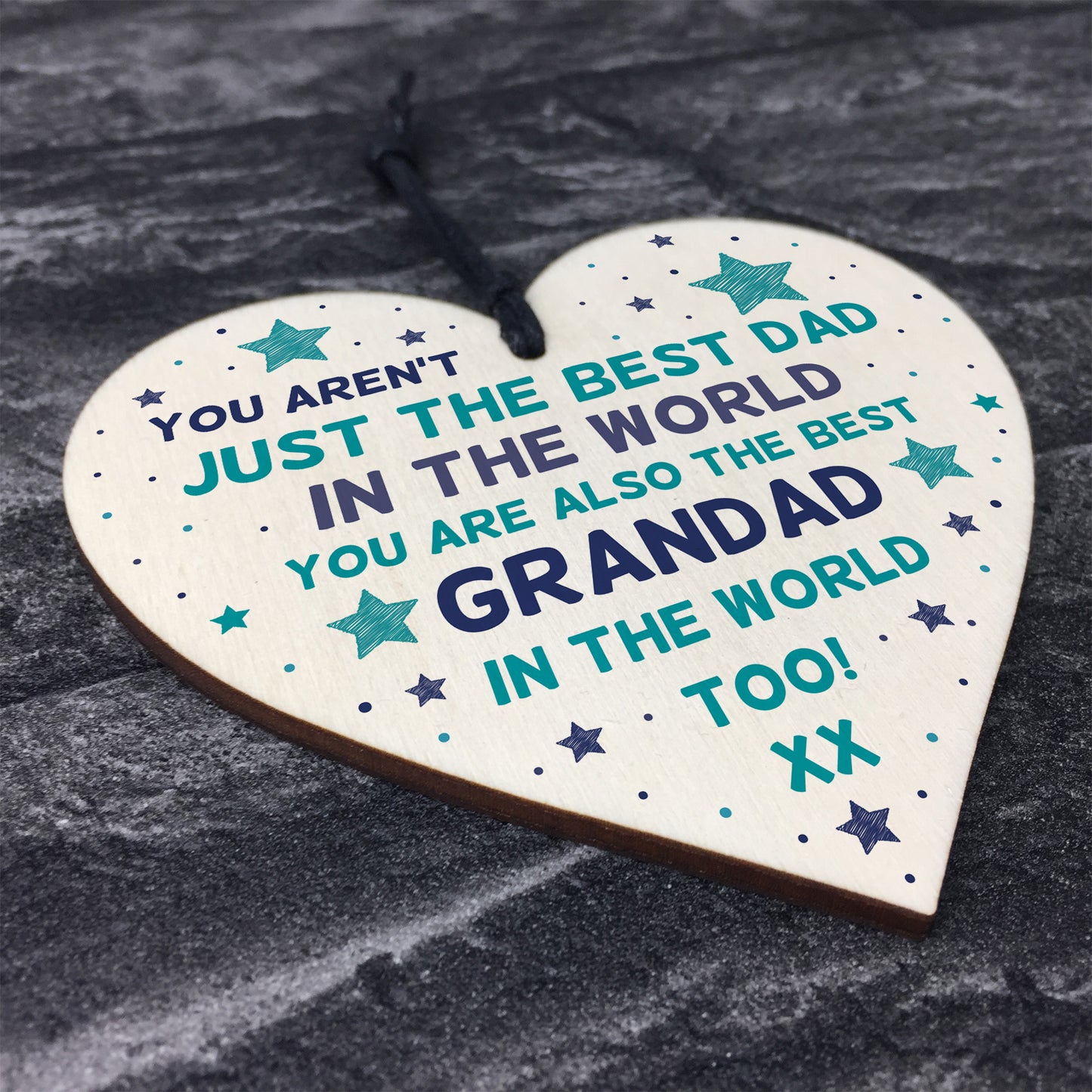 Best Dad Grandad Gift For Fathers Day Birthday Wooden Heart Gift