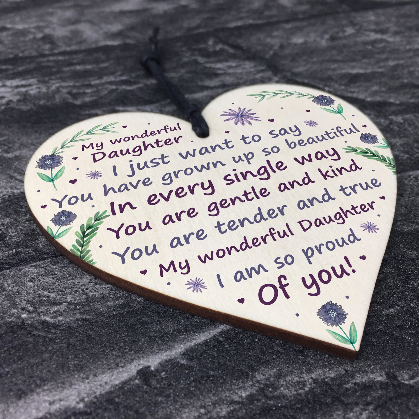 Daughter Gift From Mum And Dad Wood Heart Daughter Birthday Xmas