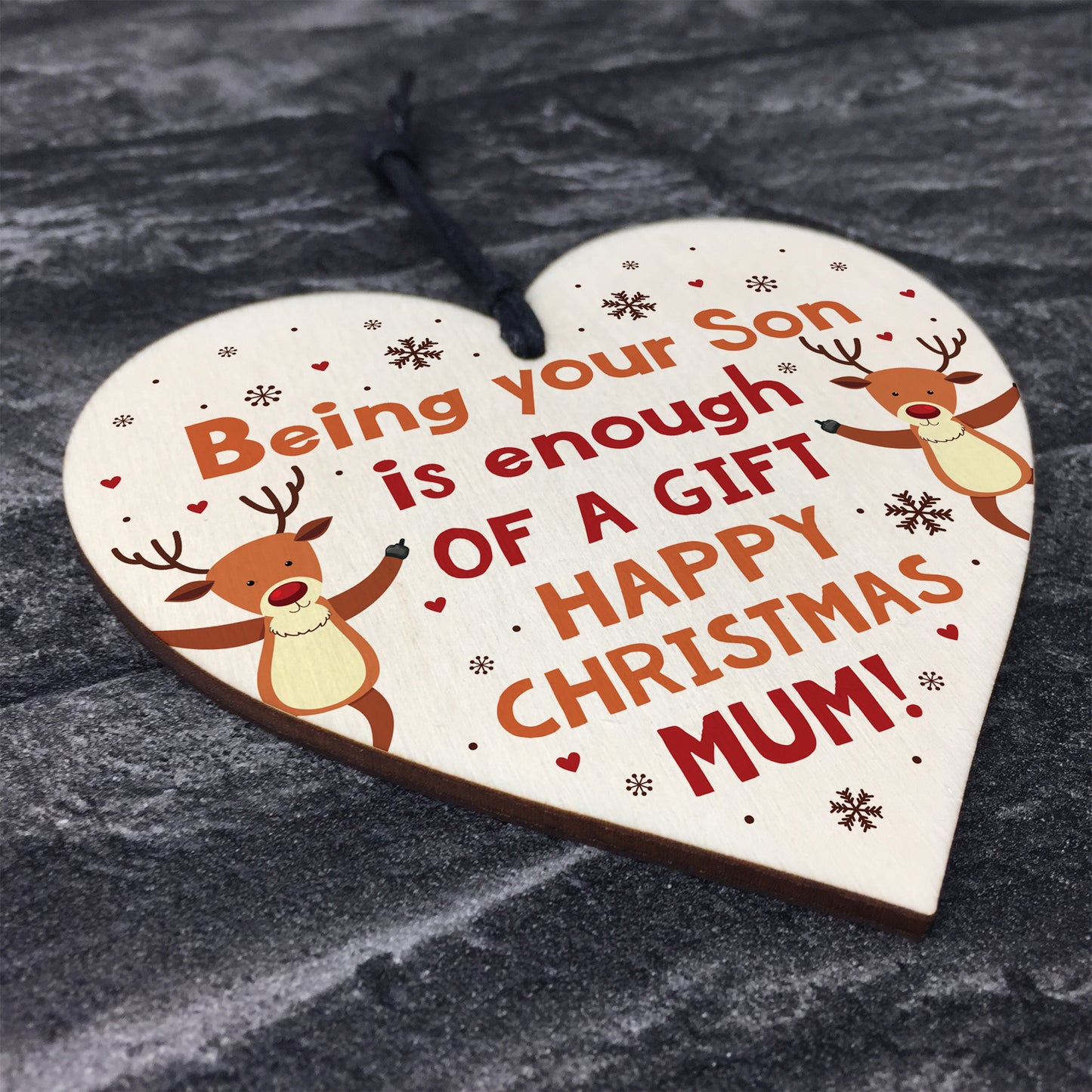 Funny Christmas Gift For Mum From Son Wood Heart Funny Mum Card