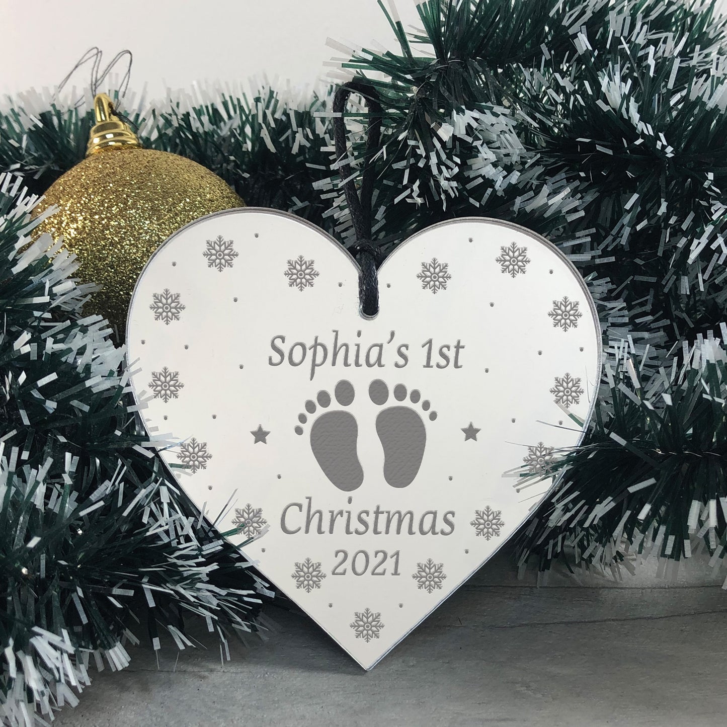 Personalised Baby Girl Boys First Christmas Tree Bauble 1st Xmas