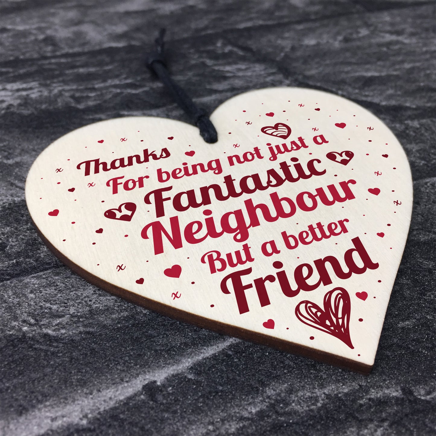Fantastic Neighbour Friendship Gift Wood Heart Plaque THANK YOU