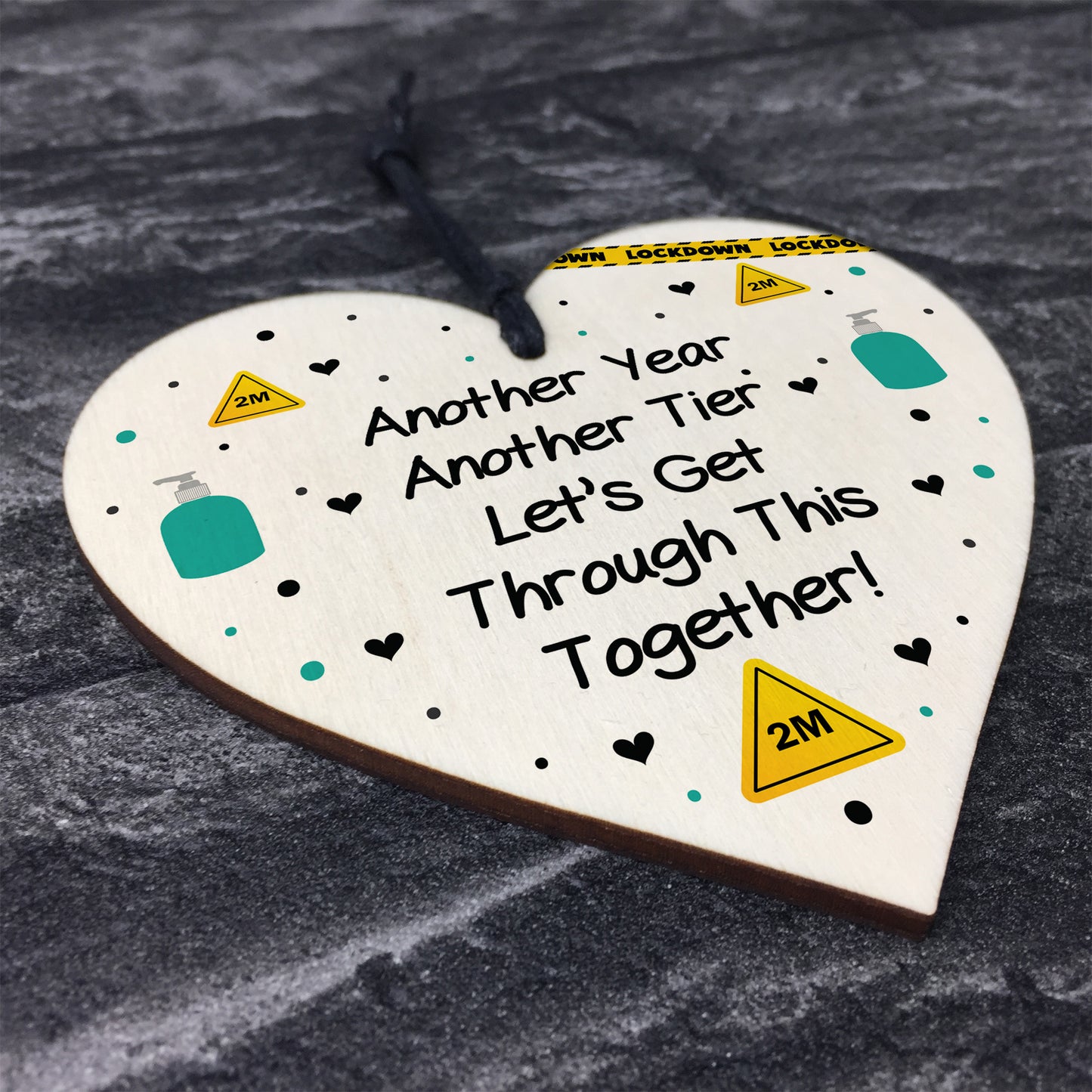 Funny Lockdown Gift Decor Wood Heart Sign Insipirational Gifts