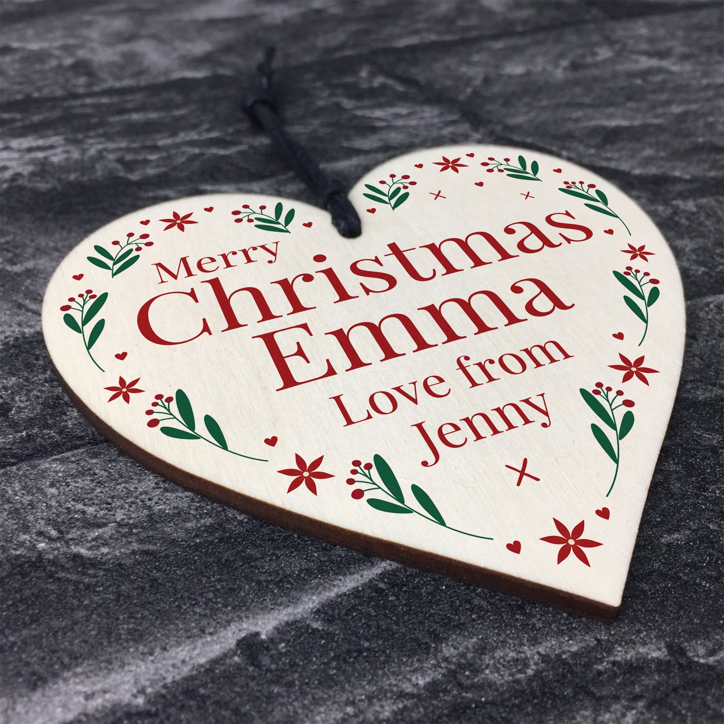 Personalied Wood Christmas Tree Decoration 1st Christmas Gift