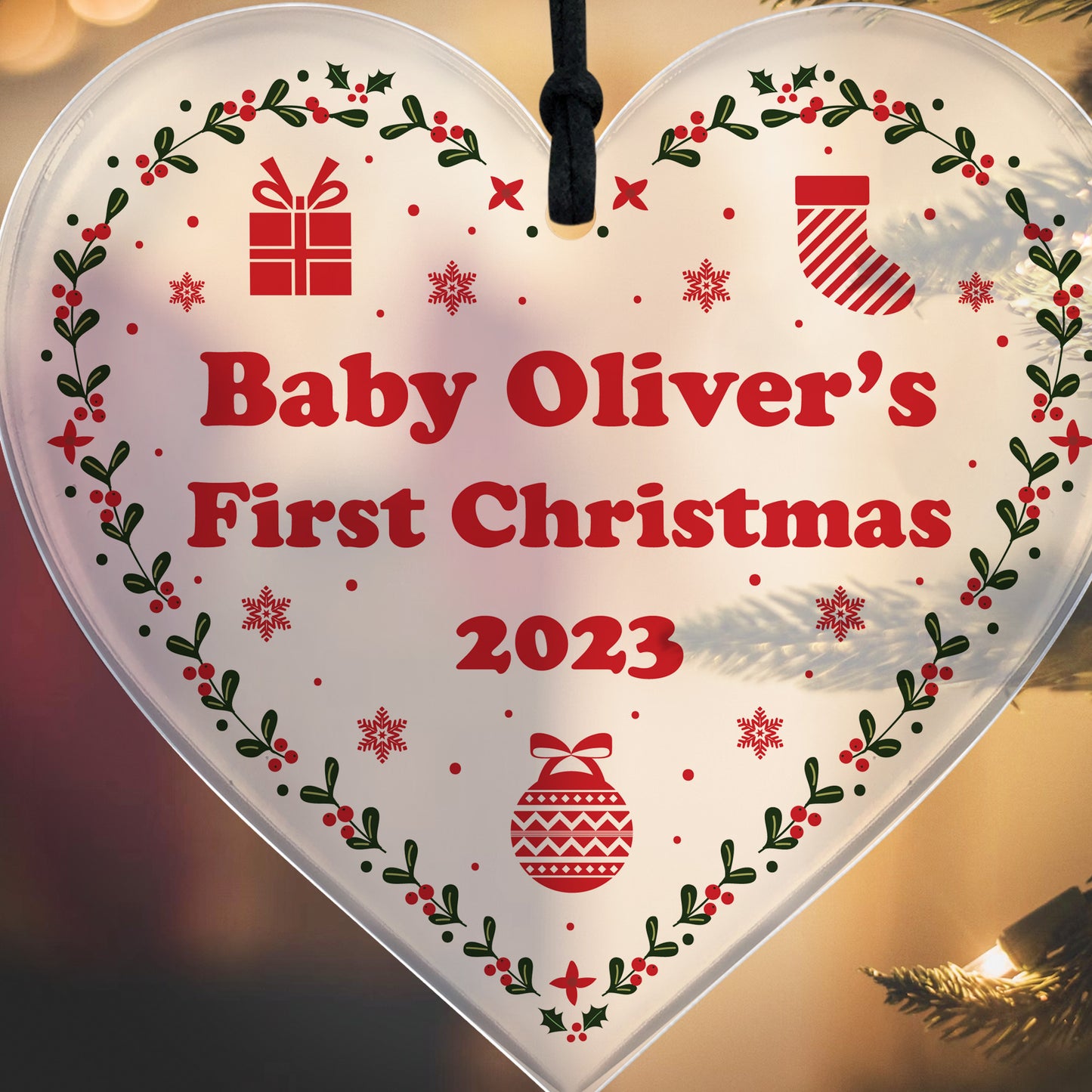 Babys 1st Christmas Decoration Personalised Christmas Ornament
