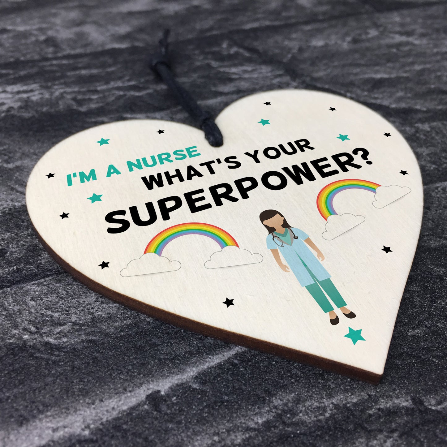NHS Nurse Thank You Gift Wooden Heart Hospital Present