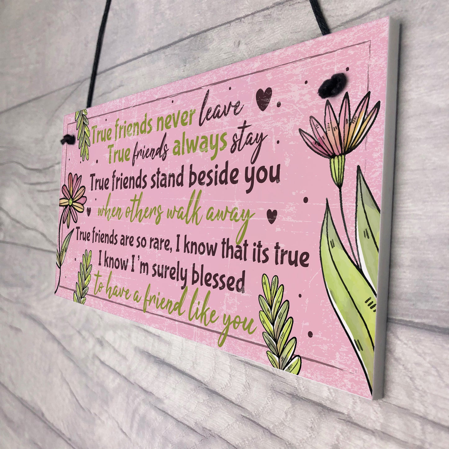 True Friend Friendship Quote Best Friend Hanging Plaque Birthday