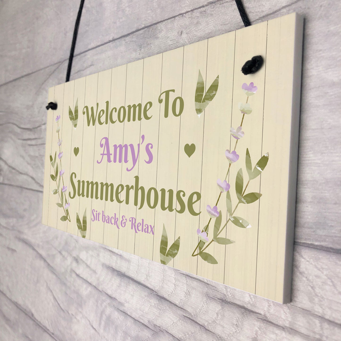 Summerhouse Decor Sign Personalised Hanging Wall Sign For Garden