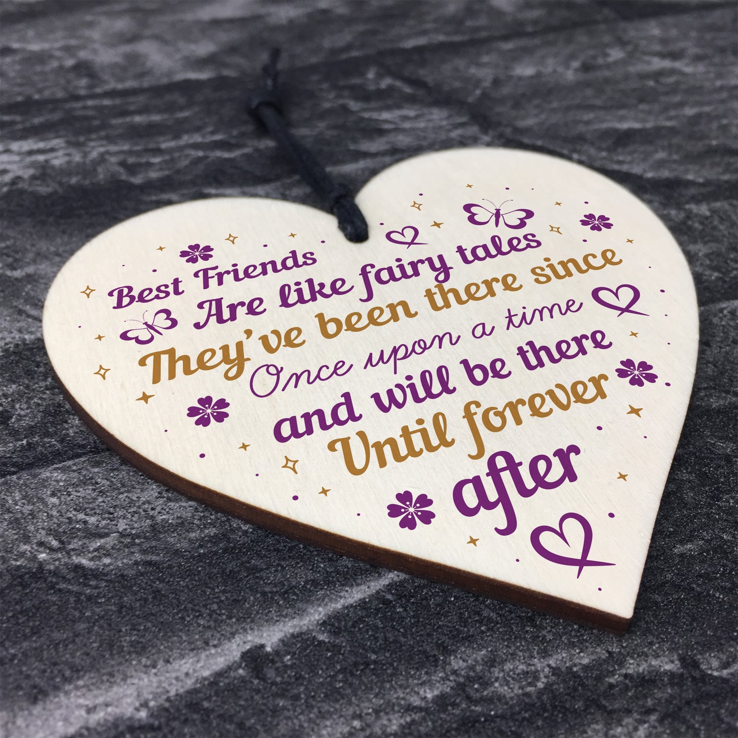 Best Friend Friendship Plaque Wooden Heart Thank You Christmas
