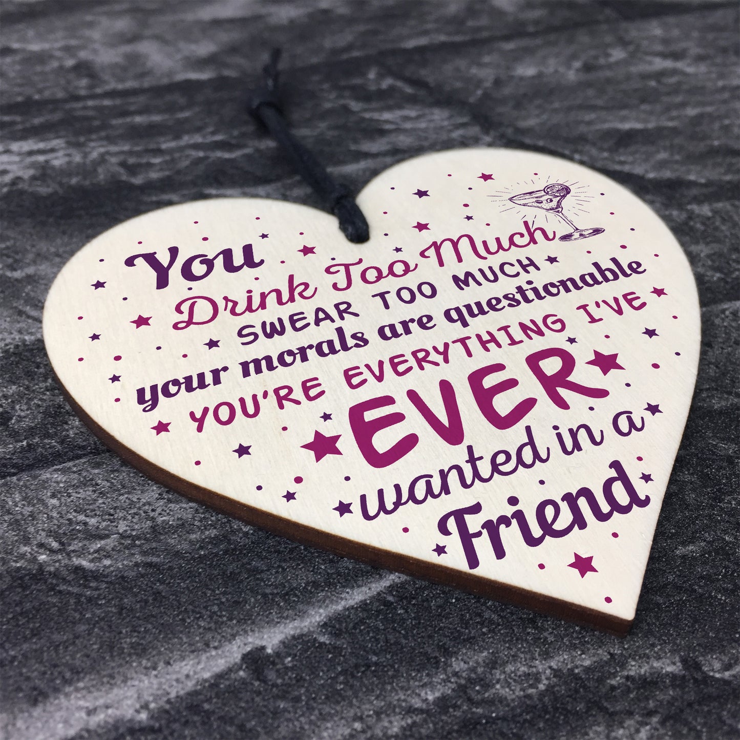 Handmade Gift For Best Friend Wooden Heart Sign Friendship Gift