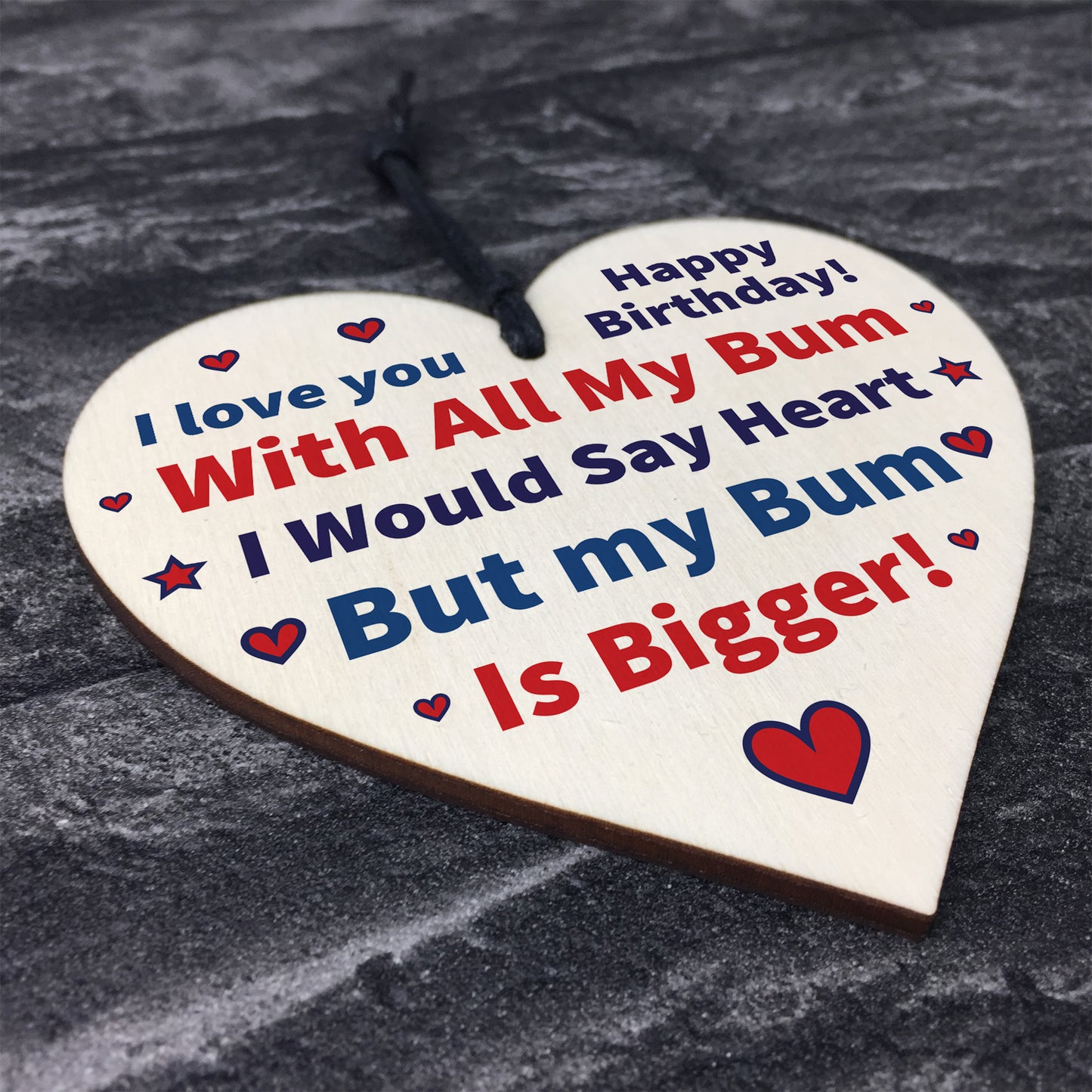 Birthday Gift For Boyfriend Husband Rude Wood Heart Gift For Him