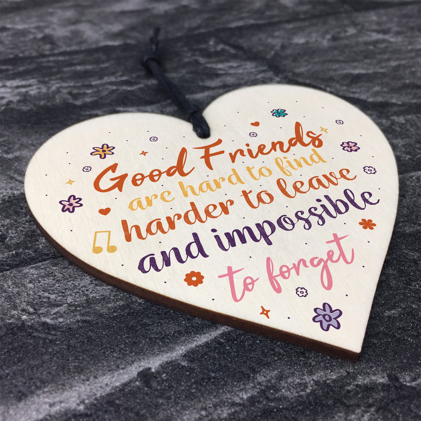 Best Friend Sign Friendship Plaque Handmade Wood Heart Thank You