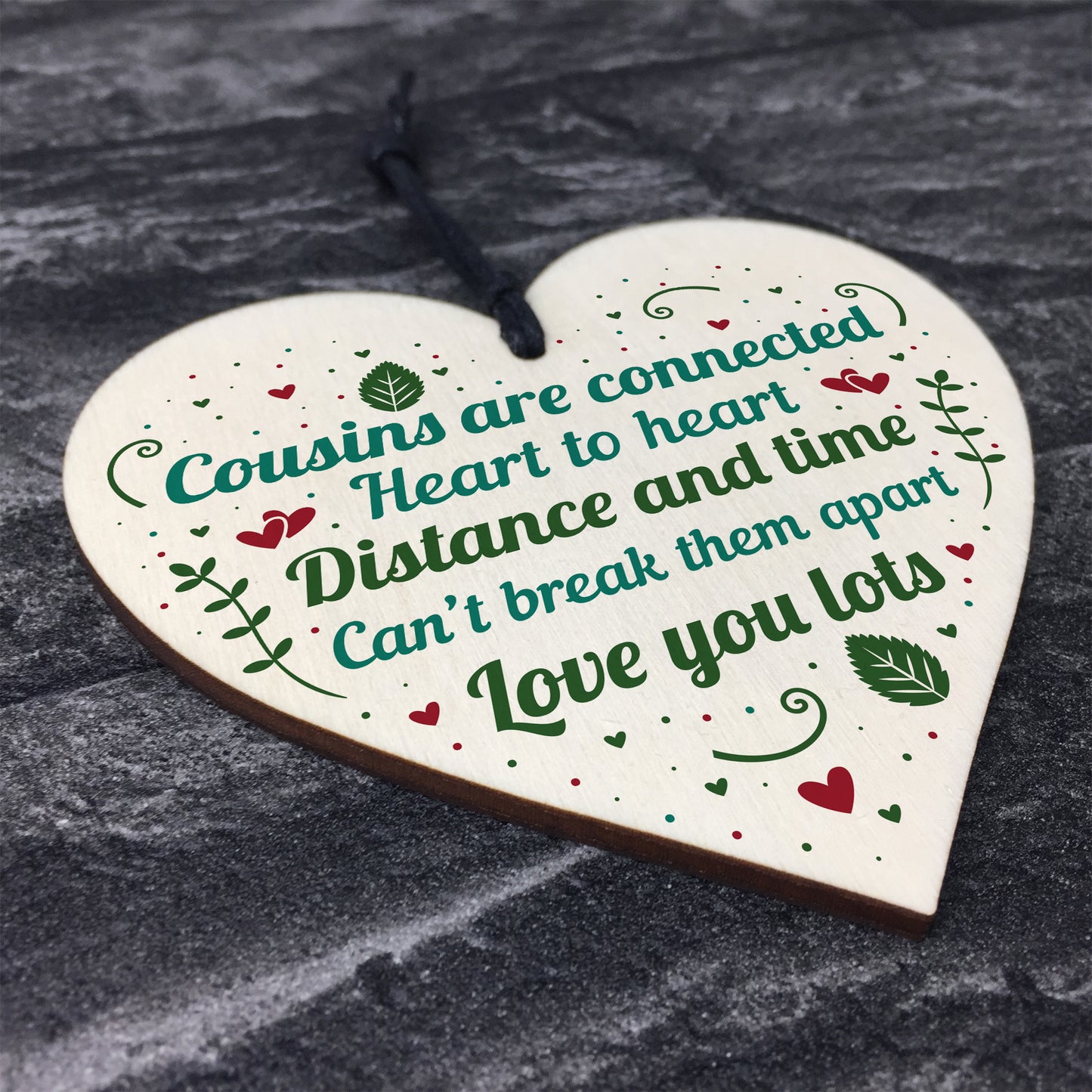 Birthday Christmas Gift For Cousin Wood Heart Family Friend Sign