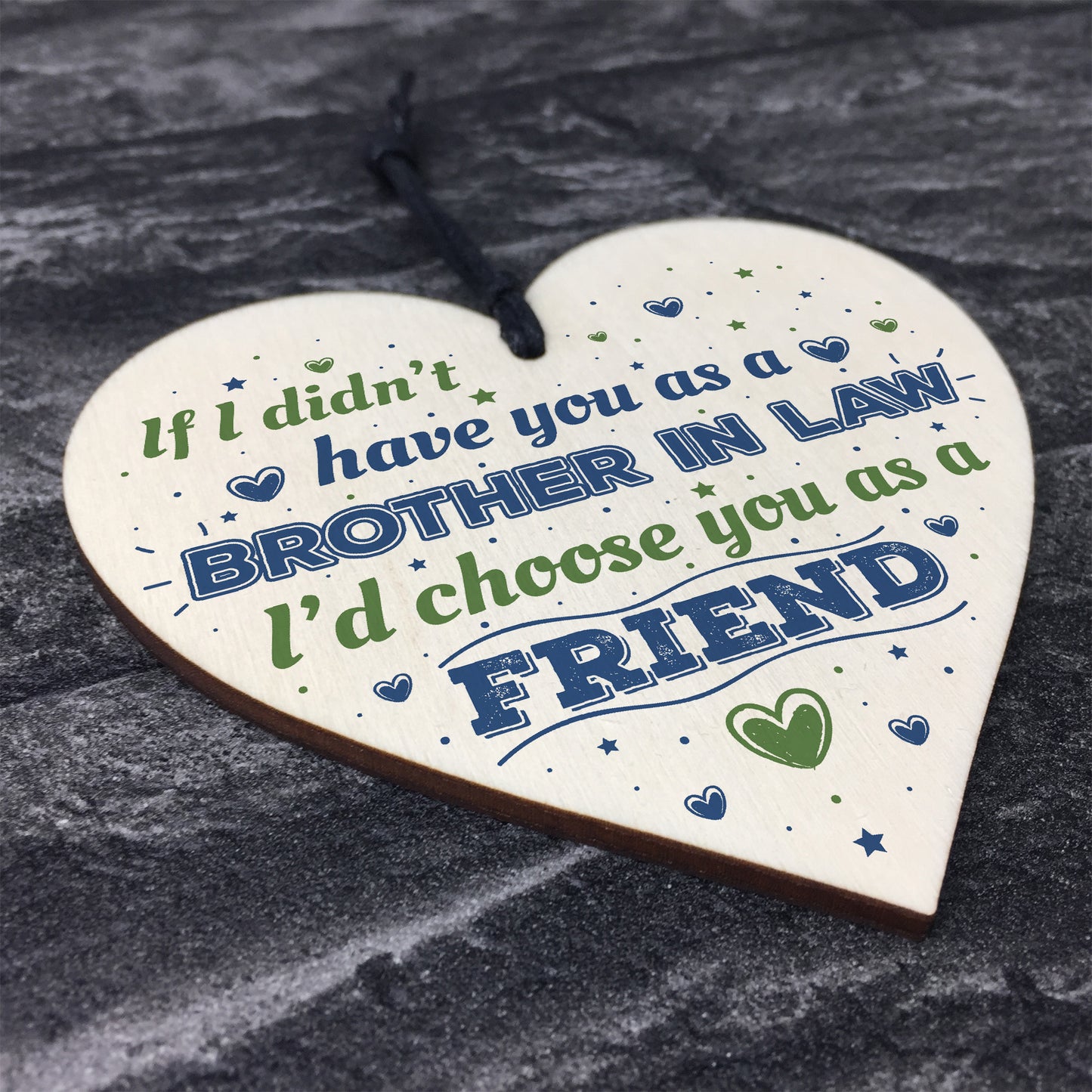 Brother In Law Birthday Gift Card Heart Plaque Friendship Gift