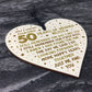 50th Wedding Anniversary Card Wood Heart Gift For Husband Wife