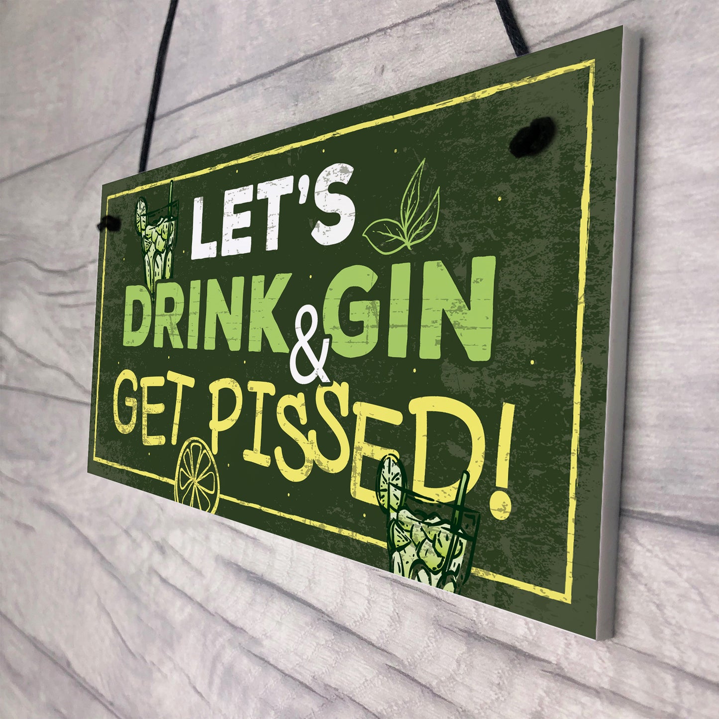 Funny Gin Sign Gift For Gin Lovers Alcohol Man Cave Bar Plaque