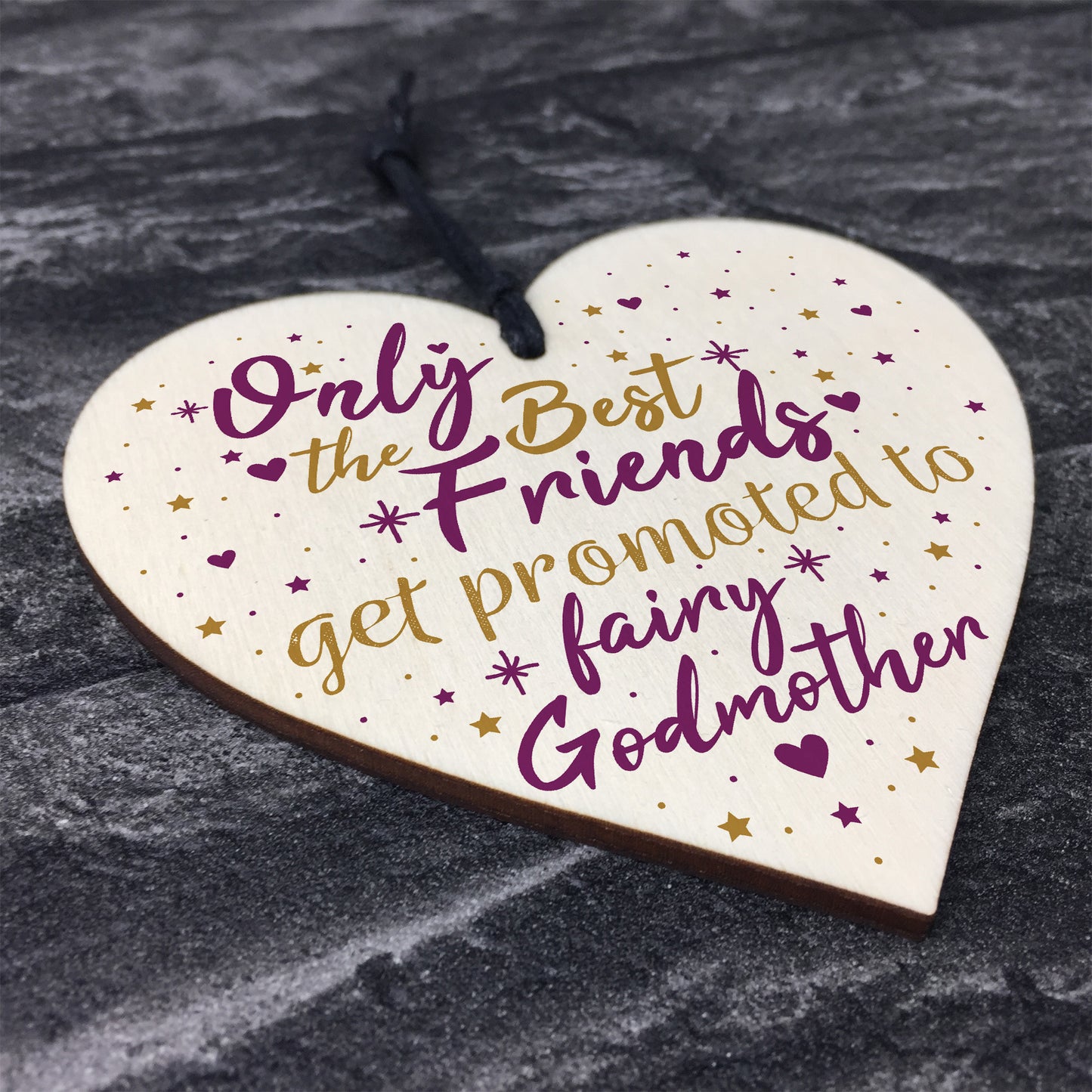 Best Friends Godmother Gift Christening Wooden Heart Plaque Gift