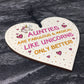 Auntie Plaque Wood Heart Funny Auntie Gift Unicorn Plaque