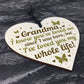 Grandma Birthday Christmas Card Gift Wooden Heart Keepsake