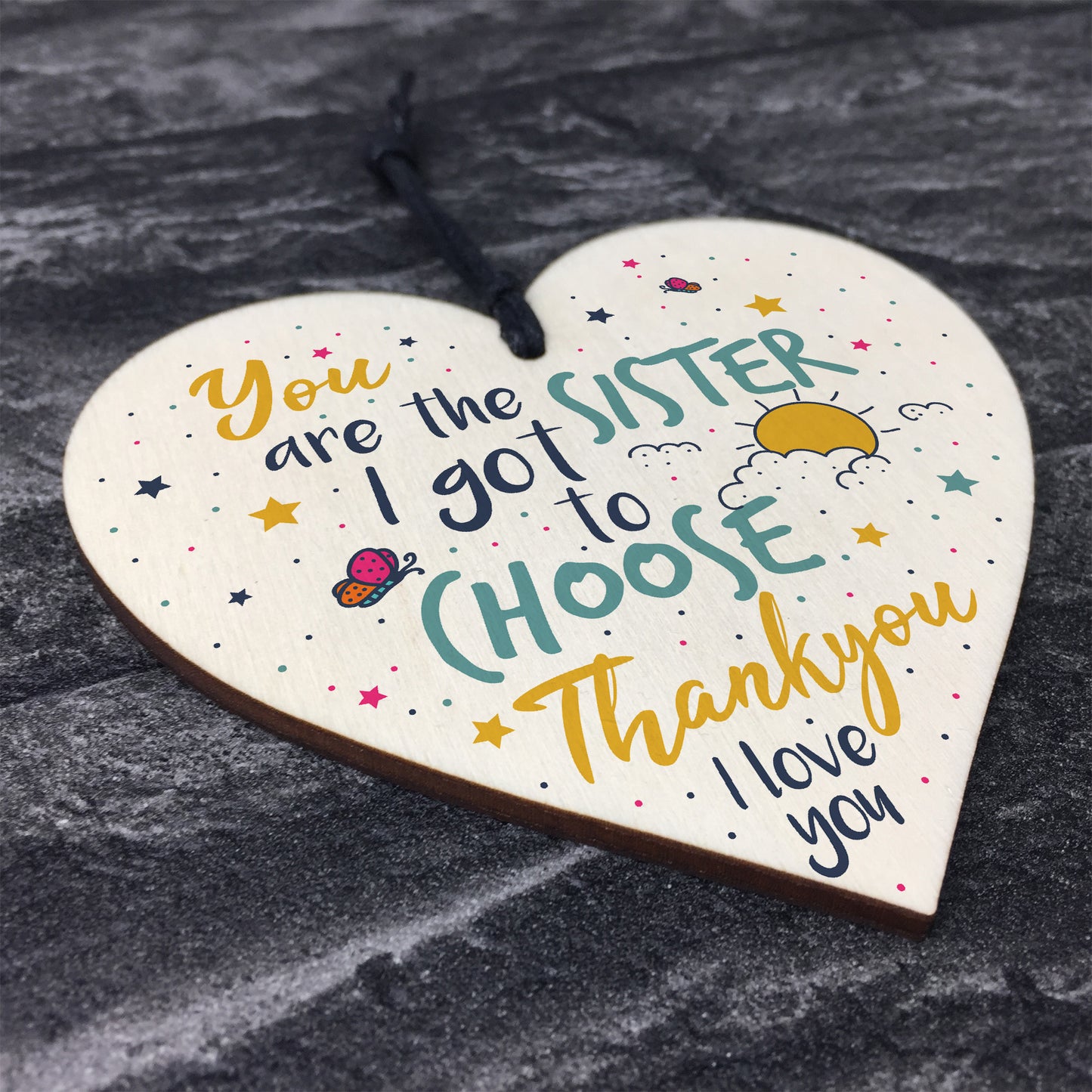 Best FRIEND Sister Gifts Wooden Heart Christmas Friendship Gift