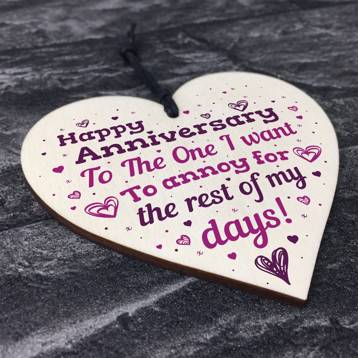 Handmade Wedding Anniversary Wood Heart Plaque Gift For Him Her