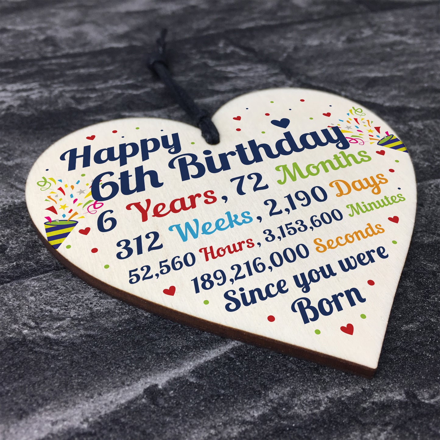 6th Birthday Gift For Boys Heart 6th Birthday Gift For Girls