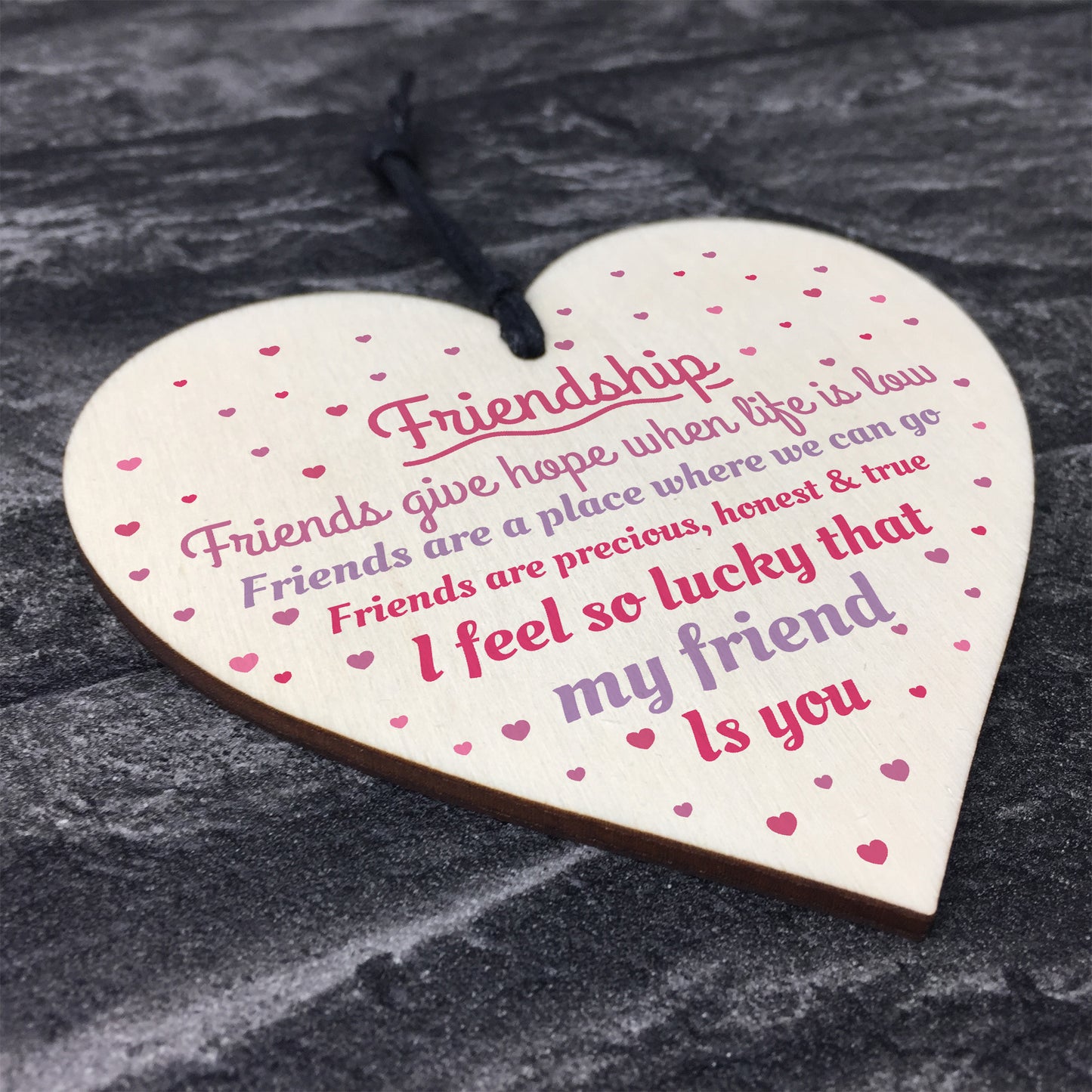 Handmade Friendship Sign Best Friend Plaque Wooden Heart Gift